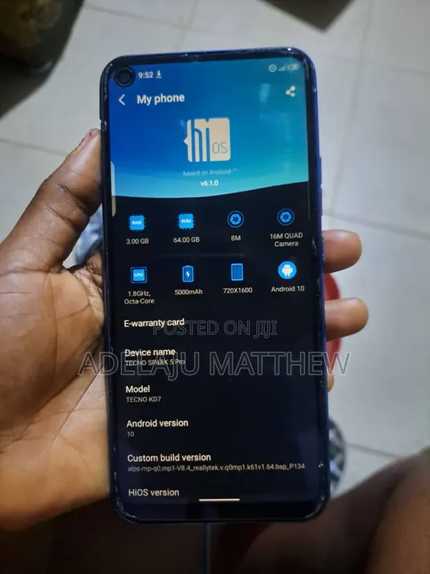 Tecno Spark 5 Pro 64GB Blue (Used) - 1