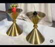 Golden Steel/Wood Side Tables - 1