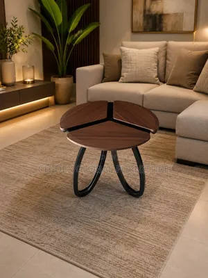 Golden Steel/Wood Side Tables