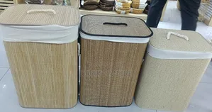 Foldable Bamboo Laundry Basket with Lid (60L)