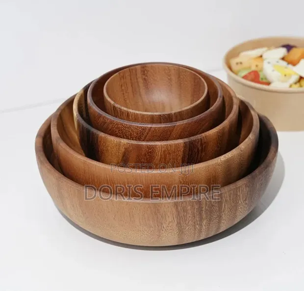 Acacia Wood Soup Bowl - Brand New - 1
