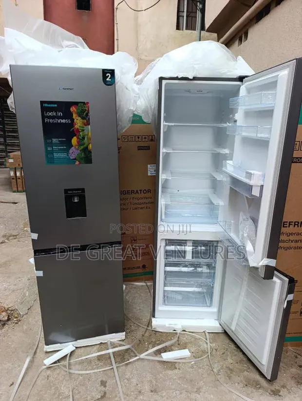 Brand New Hisense 263L Double Door Refrigerator - Silver - 1