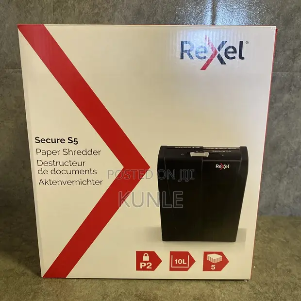 Rexel Secure S5 Strip Cut Paper Shredder - 1
