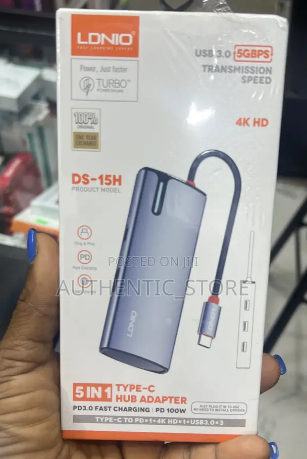 Ldnio 5-in-1 Type-C Hub Adapter with PD 100W Fast Charging - 1
