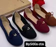 Women's Breathable Knit Flat Loafers with Bow Accent - 2