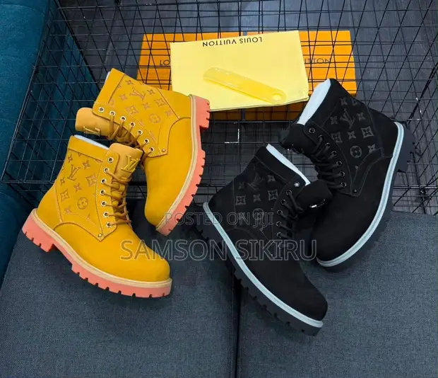 Louis Vuitton Monogram Ankle Boots - Pinkish-Orange Sole - 1