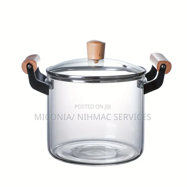 Heat Resistant Borosilicate Glass Pot with Lid (4.5L) - 1