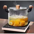 Heat Resistant Borosilicate Glass Pot with Lid (4.5L) - 2