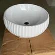 White Ceramic Arch Basin - 15.7" Round Vessel Sink - 1