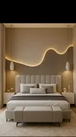 Home Interiors Bedframe tare da Zane na Bango & Haske - 1