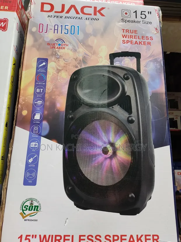 Djack 15" Gaskiyar Mai Magana Mara Igiyar Lantarki - Bluetooth, USB - 1