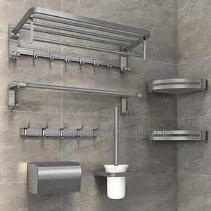 Gray Toilet Accessories Set - Brand New
