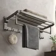 Grey Aluminum Foldable Towel Rack - 2