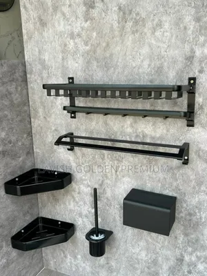 Matte Black 6-Piece Wall-Mounted Bathroom Accessory Set
