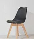 Simple Rubber Chair with Leather Seat - 1
