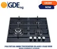 Polystar 4 Burner Gas Hob - 8mm Thick Glass - 1