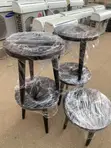 Brand New Black Round Side Stool - 2