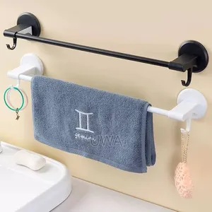 Self-Adhesive Double Towel Bar Rack with Hooks