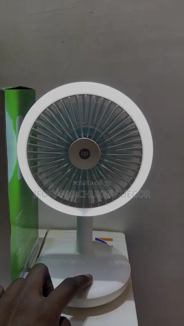 Duration Power Rechargeable Table Fan with Light - 1