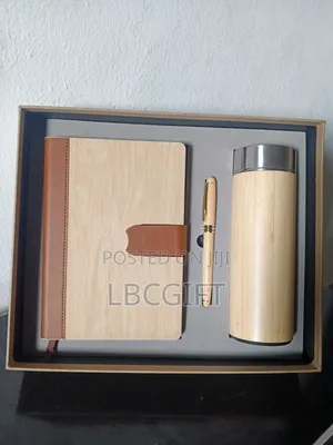 Bamboo Notepad, Pen & Temperature Flask Set (Wholesale)