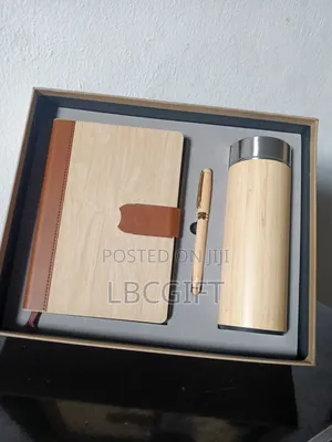 Bamboo Notepad, Pen & Temperature Flask Set (Wholesale)