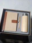 Bamboo Notepad, Pen & Temperature Flask Set (Wholesale) - 2