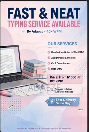 Handwritten Notes to Word/PDF Typing Service