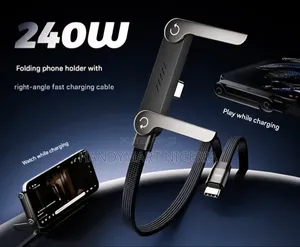 240W Type-C to Type-C Fast Charging Cable with Phone Stand