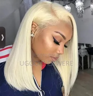 16" Blonde Human Hair Wig - Brand New