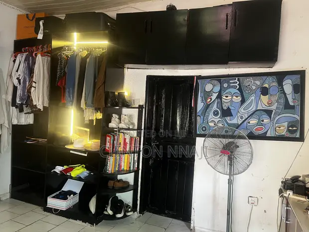 Black Open Wardrobe / Clothing Cabinet - 1