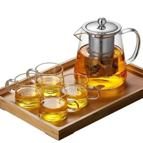 5-Piece Glass Tea and Coffee Pot Set - 1