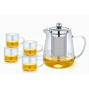 5-Piece Glass Tea and Coffee Pot Set