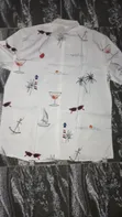 White Printed Short Sleeve Shirt - 2