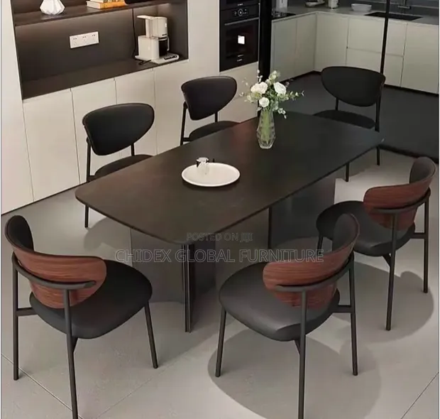 Home Interiors Ceramic Dining Table with 6 Chairs - 1