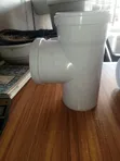 4-Inch PVC Tee Fitting for Waste Pipes - 1