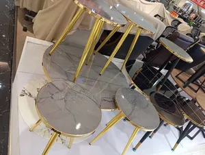 4 Piece Nesting Table Set - Marble & Gold