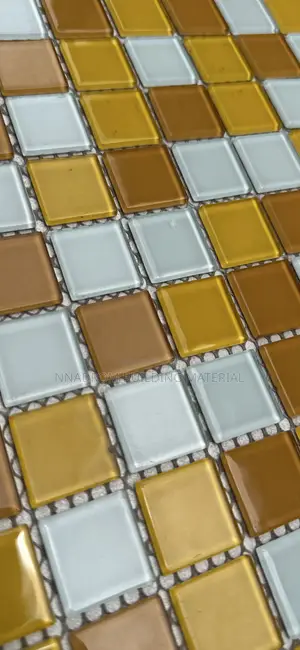 Yellow and White Glass Mosaic Tiles