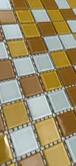 Yellow and White Glass Mosaic Tiles - 1