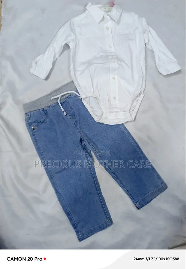 Baby Romper Shirt & Jean/Chinos Set (2 Pieces) - 1