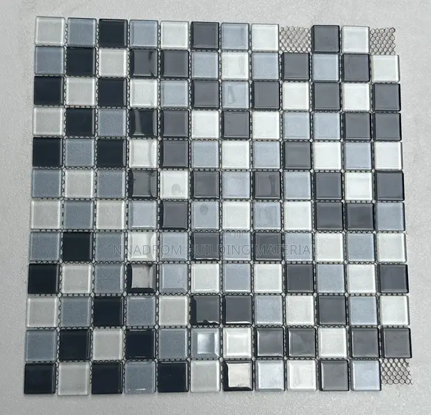 Grey Mixture Glass Mosaic Tiles - 1