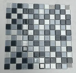 Grey Mixture Glass Mosaic Tiles