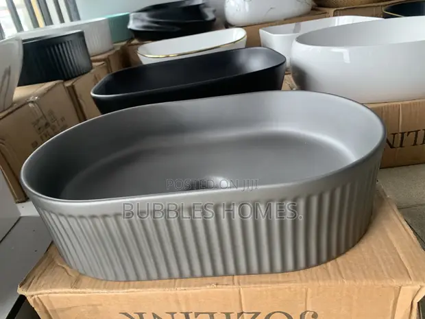 Bristan Oval Countertop Wash Hand Basin - Grey - 1