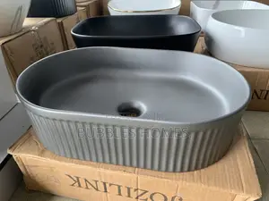 Bristan Oval Countertop Wash Hand Basin - Grey