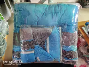 Complete Luxury Duvet and Bedsheet Set - Blue/Grey