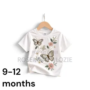 SHEIN Butterfly Floral Graphic Toddler Girl T-Shirt (9-12 Months)