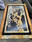 Luxury Black Gold Abstract Area Rug (5x7) - 2