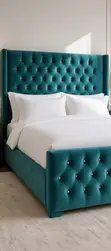 6x4 Luxury Chesterfield Velvet Bed Frame with Crystal Buttons - 2