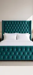 6x4 Luxury Chesterfield Velvet Bed Frame with Crystal Buttons - 3