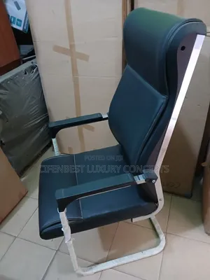 Executive Visitors Leather Chair - Black