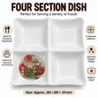 Moln 4-Section Divided Serving Plate - White - 3